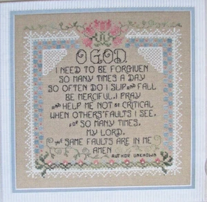Prayer of the Day - Magazine cross stitch pattern - Forgiven Faults - Picture 1 of 1