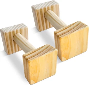 Wooden Push up Bars - Calisthenics Equipment for Floor and outside - Parallel Ba - Picture 1 of 5