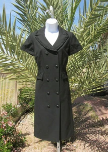 VTG 80er 90er TAHARI SCHWARZ GR 2 KLEID RÜSCHENBESATZ GEFÜTTERT POLY VISKOSE SPANDEX - Bild 1 von 12