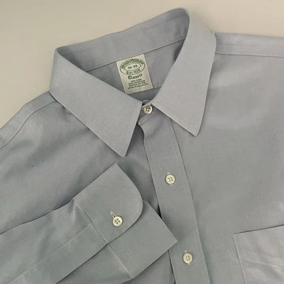 Camisa Brooks Brothers Clásica Azul Para Hombre 16-34 Algodón American Supima Sin Hierro Foto 1 de 4