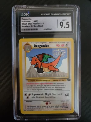 Pokemon 1999 Black Star Promo Dragonite #5 WOTC CGC 9.5 Mewtwo Strikes Back - Image 1 of 2