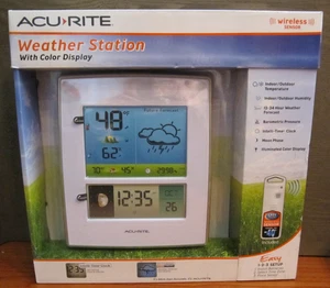 Acurite Weather Station With Color Display Easy 1 2 3 Setup Wireless Sensor New - Picture 1 of 4