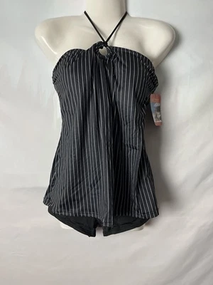 Tankini mit Shorts schwarz mit Streifen von OCTOPUS Beachwear Gr. 42  NEUWARE - Bild 1 von 4