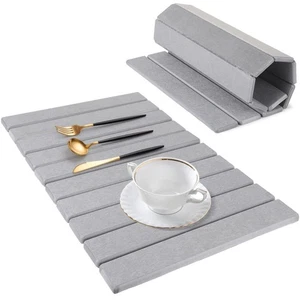 Large Stone Dish Drying Mat for Kitchen Counter, 24" x 16" Collapsible Quick ... - Photo 1/5