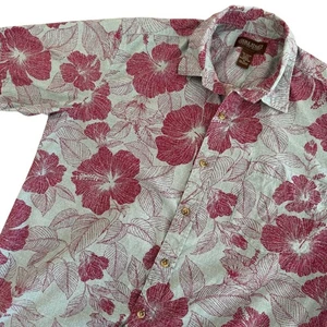 Cooke Street mittelblau fuchsia Blumen Kurzarm Knopfleiste Herren Hemd - Bild 1 von 9