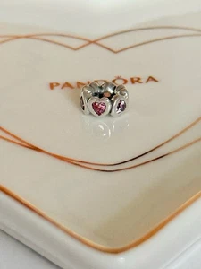 New Genuine Authentic Pandora Space in My Heart Pink Spacer Charm ~791252CZS - Picture 1 of 7