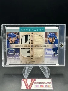 14/15 UD Artifacts - HENRIK AND DANIEL SEDIN STICK TO STICK GAME USED #SS-SS VAN - Picture 1 of 2