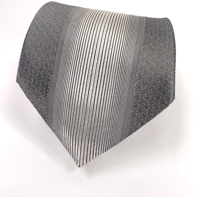 Dolce Gabbana Cravatte Neck Tie 100% Silk Gray Striped Textured Italy EUC! - Image 1 of 4