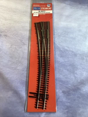 Peco SL-8377 HO-Scale Code 83 #7 Left-Hand Curved Turnout Insulfrog - Image 1 of 3