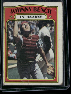 Johnny Bench Topps 1972 #434 en acción Foto 1 de 3