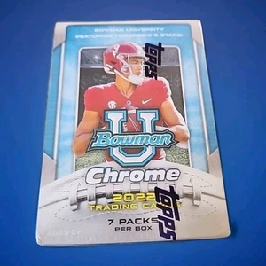 2022 Bowman Chrome University Football Value Box 7 Packs/Sealed Box - Bild 1 von 1