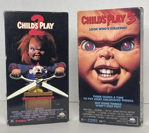 Child's Play 2 And 3 VHS Video Cassette Tape Lot Cult Slasher Horror VHS Lot - Picture 1 of 5