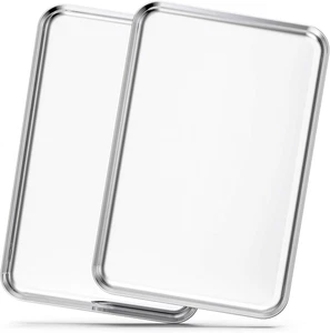 Backbleche 2er Set, 20 Zoll Edelstahl Backformen Backformen, gesund & - Bild 1 von 12