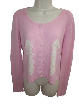 Suéter Grayson & Dunn 100% Cachemira Rosa Crema Cuello Redondo Talla S Foto 1 de 4