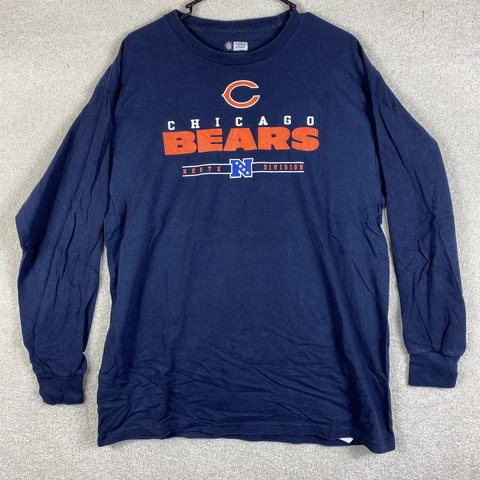 Chicago Bears NFL T Shirt L Adult Size L Blue Long Sleeve North Division Shirt Cover