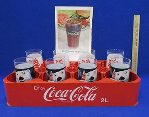 Coca Cola 2 Liter Carrying Case 8 Coke Tumbler Glasses Polar Bear Diet 1961 Ad - Picture 1 of 9
