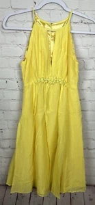 Le Superbe yellow Waikiki Mini baller dress V-neck skater lined Y2K - Picture 1 of 3