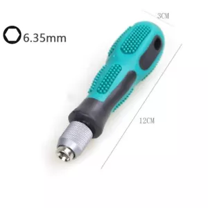 Adattatore autobloccante esagonale 1/4" manico cacciavite porta punte verde - Foto 1 di 3