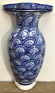 Vintage Cobalt Blue Pocket Wall Vase Decor By Bombay - Picture 1 of 6