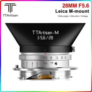 TTArtisan 28mm F5.6 Full Frame Manual Focus Lens for Leica M-Mount With Hood