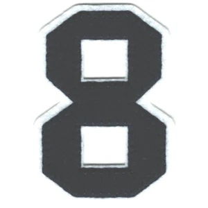 Black Block Number 8 Patch Felt Varsity Letterman Cut out Iron on (2 1/2") - Picture 1 of 1