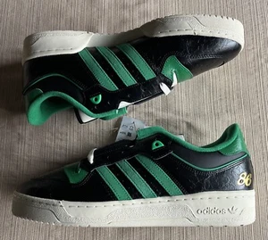 Zapatos ADIDAS Rivalry 86 bajos de cuero negro/verde/crema IE7160 para hombre 11 nuevos en caja - Imagen 1 de 12