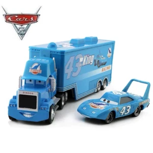 2Pcs Disney Pixar Cars NO.43 The King Truck with DiNOco 1:55 Diecast Toys Set - Picture 1 of 16