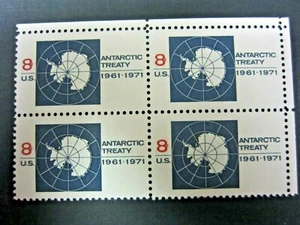 #1431 - 1971 8c Tratado Antártico - Como Nuevo Bloque de 4 - Excelente - Imagen 1 de 2