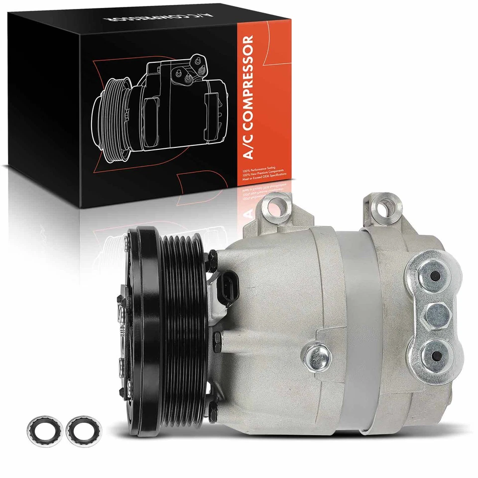AC Compressor with Clutch for Oldsmobile Intrigue 1999 2000-2002 V7 Style 2-Pin - Image 1 of 4
