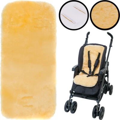 LAMMFELL Buggy Auflage Kinderwagen Autositz Einlage Kinder Natur Schaf Fell Baby - Bild 1 von 4