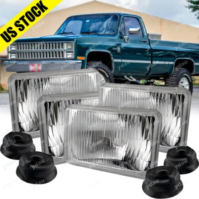 4 PIEZAS 4"X6" LED Faros Repuesto Original Para Chevy C10 K10 Blazer Ford Foto 1 de 4