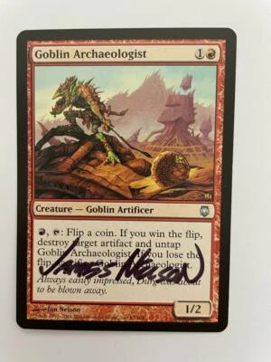MTG ARTIST PROOF DARKSTEEL GOBLIN ARCHAEOLOGIST NM/M SIGNED ARTIST JIM NELSON - Image 1 of 4