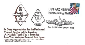 ARCHERFISH (SSN-678) 20 June 1997 Homecoming Station Decatur Chapter Cachet - Picture 1 of 1