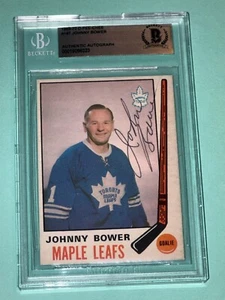 JOHNNY BOWER Signed 1969-70 O-PEE-CHEE Card #187 Beckett BAS - Picture 1 of 2