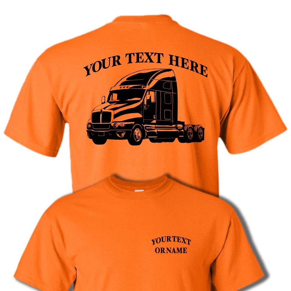 KENWORTH T2000 Semi Truck  Flat Top - Big Rig - Personalized  T-shirt -#BR020 - Imagem 1 de 1