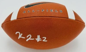 KALEB JOHNSON SIGNED OFFICIAL SIZE NIKE FOOTBALL IOWA HAWKEYES STEELERS BAS J31 - Picture 1 of 2