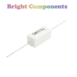 5W Cement Power Resistors (Values in Range 0.1R - 680R)  - UK Seller - Picture 1 of 1
