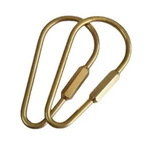 1pc Brass Screw Lock Clip Key Ring Clasp Tear Drop Shape Keychain Clip Carabiner - Picture 1 of 10