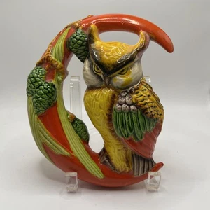 Vintage Eule Ernte Mond Keramik Hänge Übertopf, MCM - Bild 1 von 12