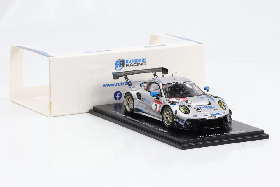 1:43 Spark Porsche 911 GT3 R Rutronik Course #3 24h Nürburgring 2021 - Immagine 1 di 3