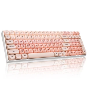 Teclado mecánico base ZH100, 98% rosa teclado cremoso con teclado numérico... - Imagen 1 de 9