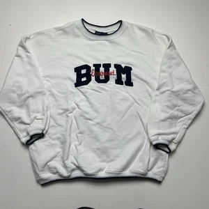 Sudadera De Colección BUM Equipment Cuello Redondo Logo Deletrear Blanca Talla Pequeña - Imagen 1 de 4