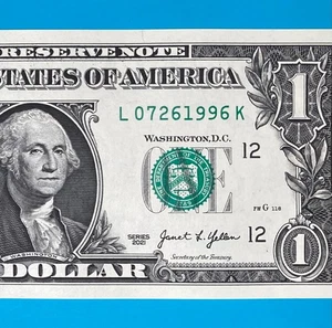 July 26, 1996 (L 07261996 K) BIRTHDAY Note $1 One Dollar Bill *UNC* - Picture 1 of 4