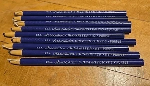 9 Vintage Associated China-Riter Paper Wrapped Pencils #113 Purple USA MADE - Picture 1 of 3