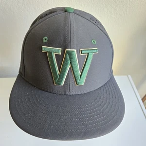 Nike True "W" Big Logo Baseball Cap Hat L/XL 384426 Gray Green Performance - Picture 1 of 9