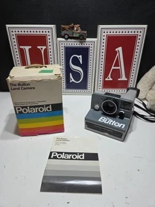 Working Vintage 80s Polaroid The Button Instant Land Camera Photography Booklet - Picture 1 of 8