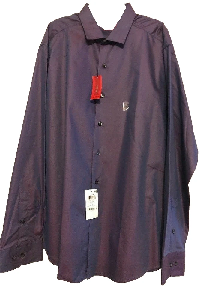 Aleani резинке эластичная рубашка мужская длинным рукавом размер 16 34-35 фиолетовый новый корабль 24hr - Изображение 1 из 4