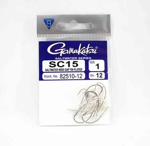 Gamakatsu 82510 SC15 Wide Gap Tin Plated Hook Size 1 ,12 Per pack (3531) - Picture 1 of 6