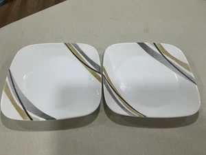 Corelle Muret Corning 8-7/8" 2er Set Quadratisch Mittagessen Teller Vitrelle - Bild 1 von 3