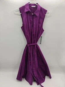 Vestido New York Company para mujer S púrpura botón completo cuello funda elástica nuevo con etiquetas - Imagen 1 de 10